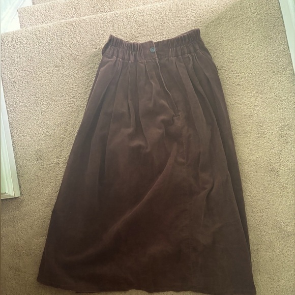 Beautiful Vintage Japanese Midi-Length Corduroy Skirt Embroidered - Picture 4 of 7